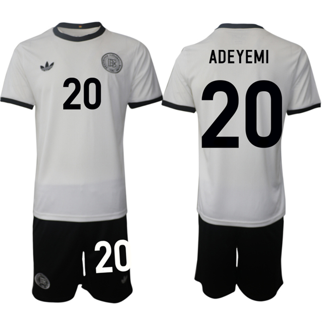Men's White Germany #20 Karim Adeyemi 2025 Home Soccer Jersey Suit